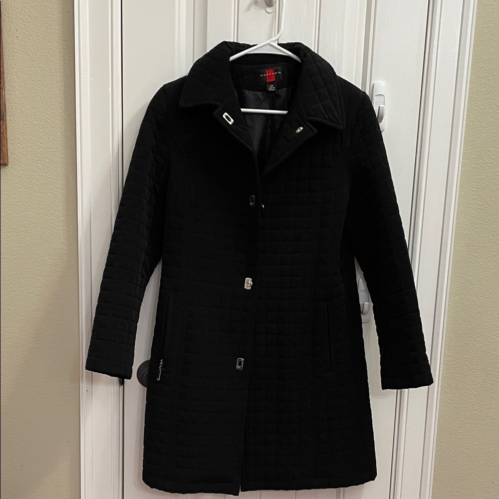 Gallery Black Quilted Trench Coat